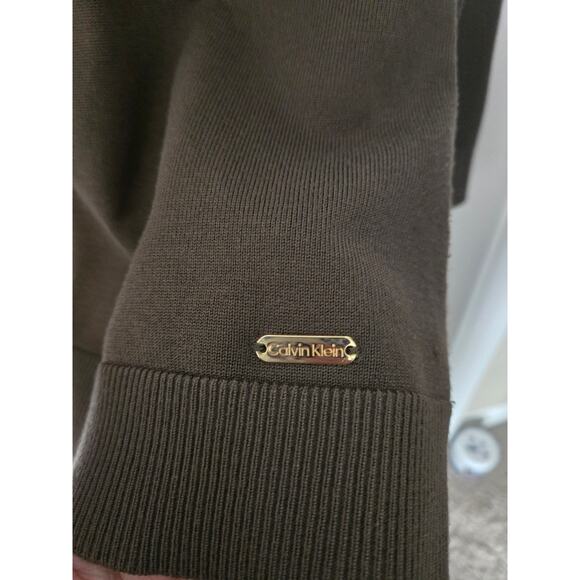 Calvin Klein Long Sleeve Women's Medium Olive Green Shirt - Picture 7 of 7